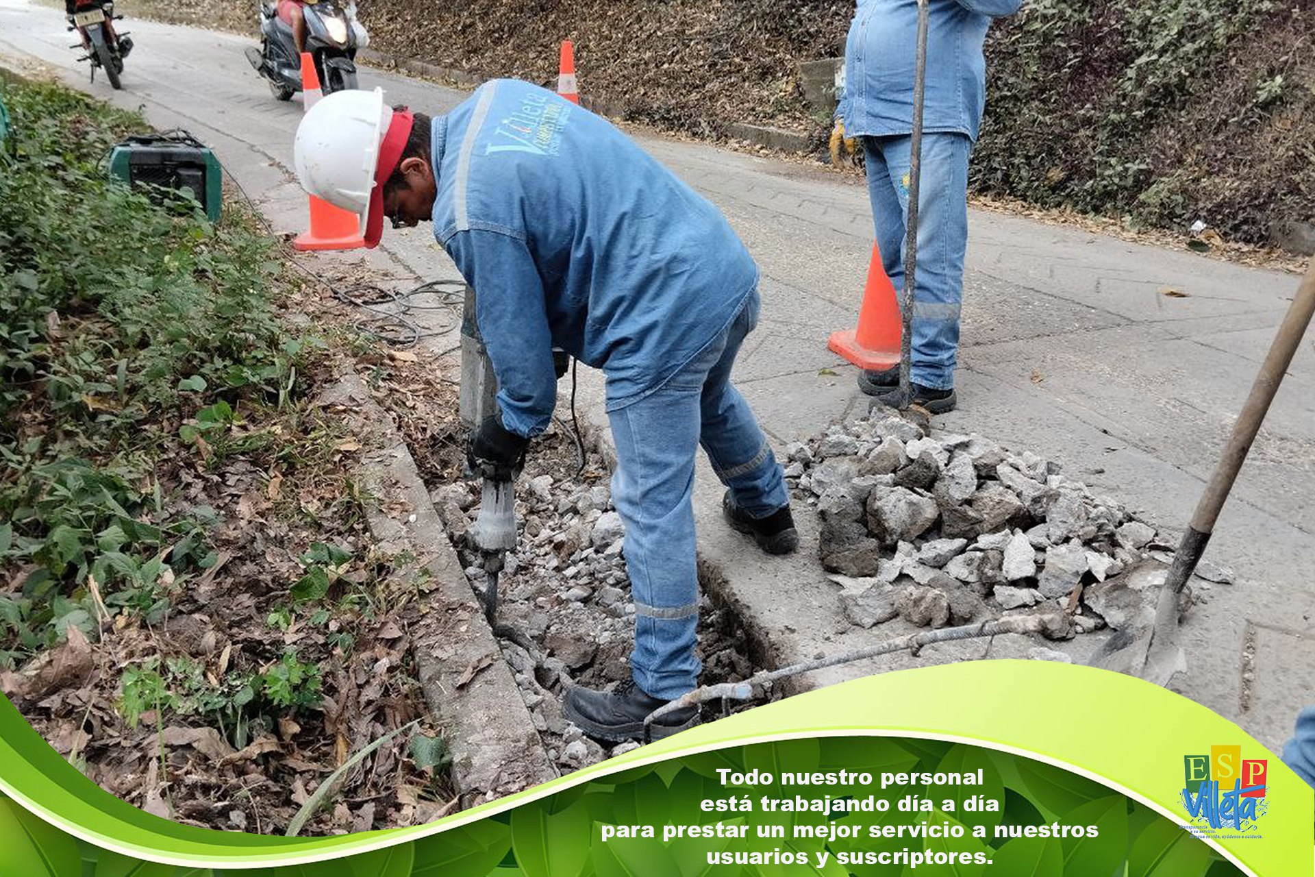 Reparación de tubería de red de 4 pulgadas barrio mirador